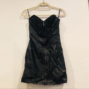 H&M faux leather mini strapless